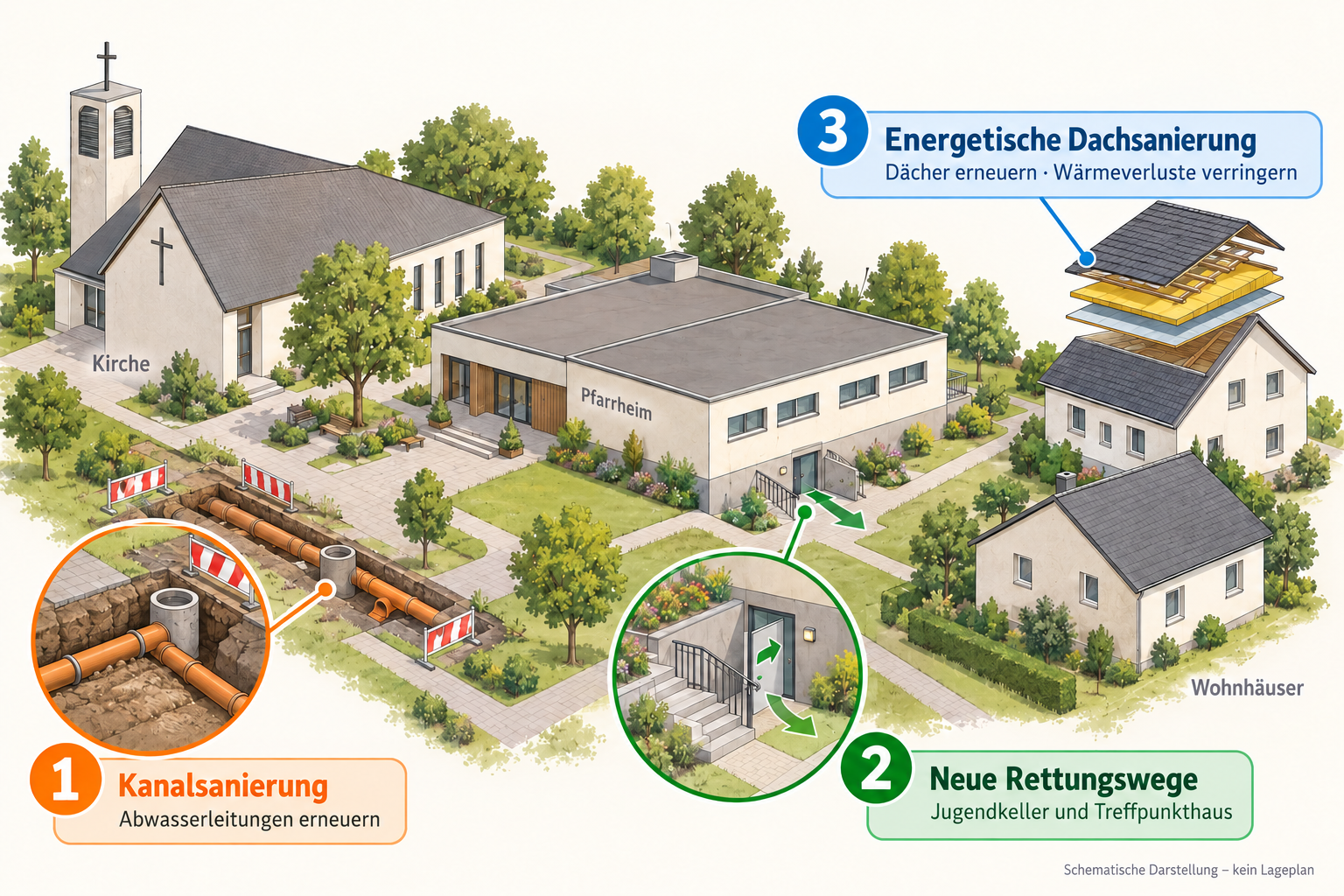 Schematische Darstellung Sanierung