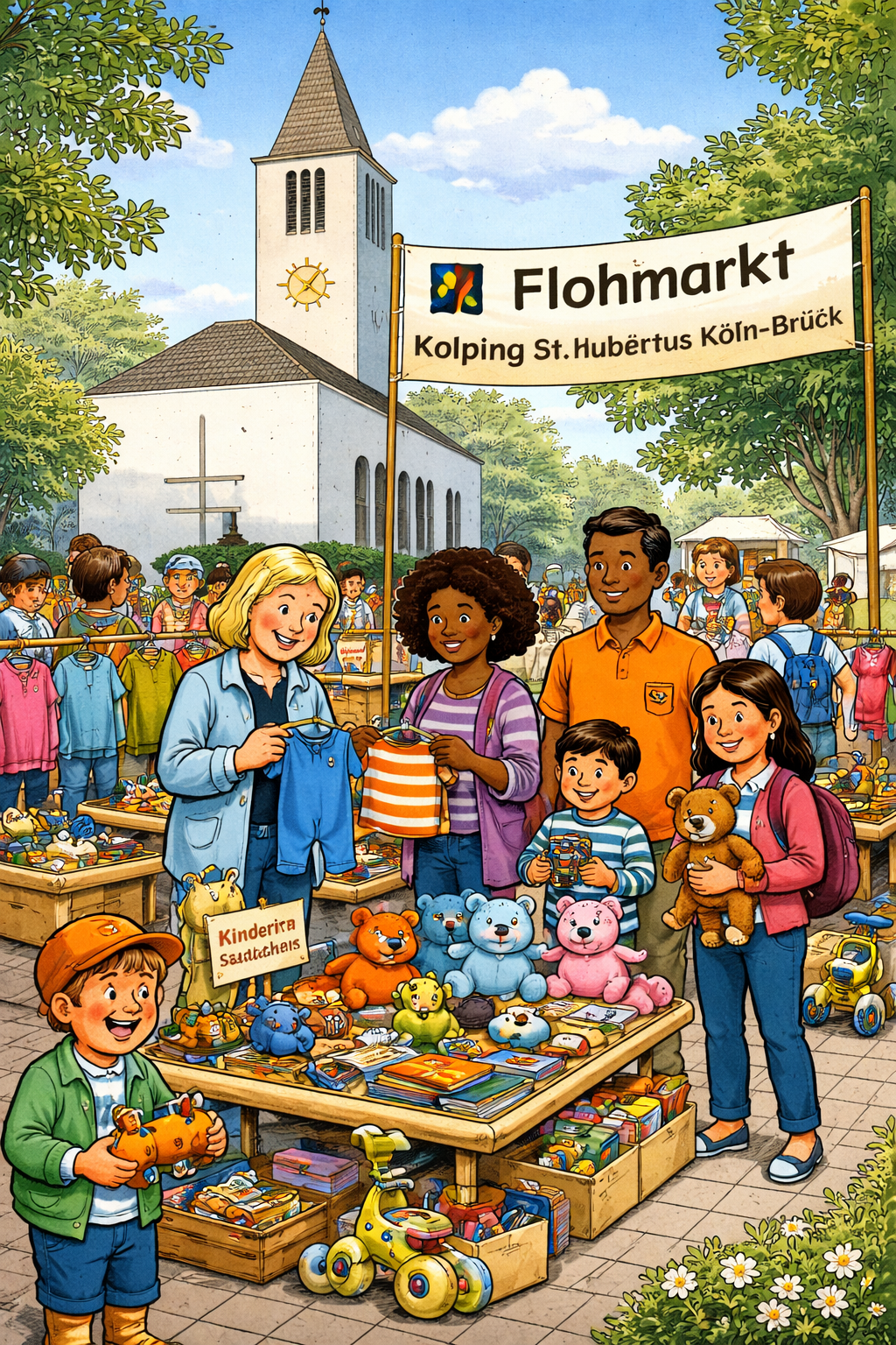 Flohmarkt am St. Hubertus in Köln-Brück